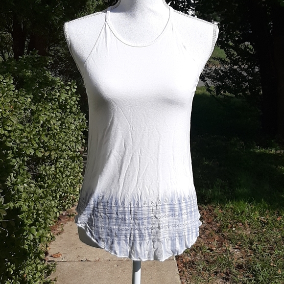 Mudd Tops - Blue & White Mudd Tank Top